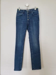 ANINE BING Button Fly Mid-High Rise Dark Medium Wash Slim Cut Skinny Jeans 26 - Picture 1 of 6