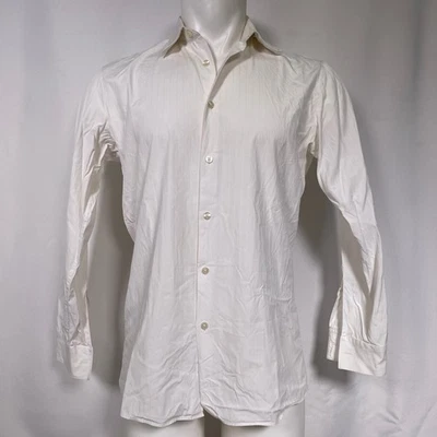 Hugo Boss White Striped Button Down Long Sleeve Dress Shirt Men's 15.5 32 33 - Image 1 of 4