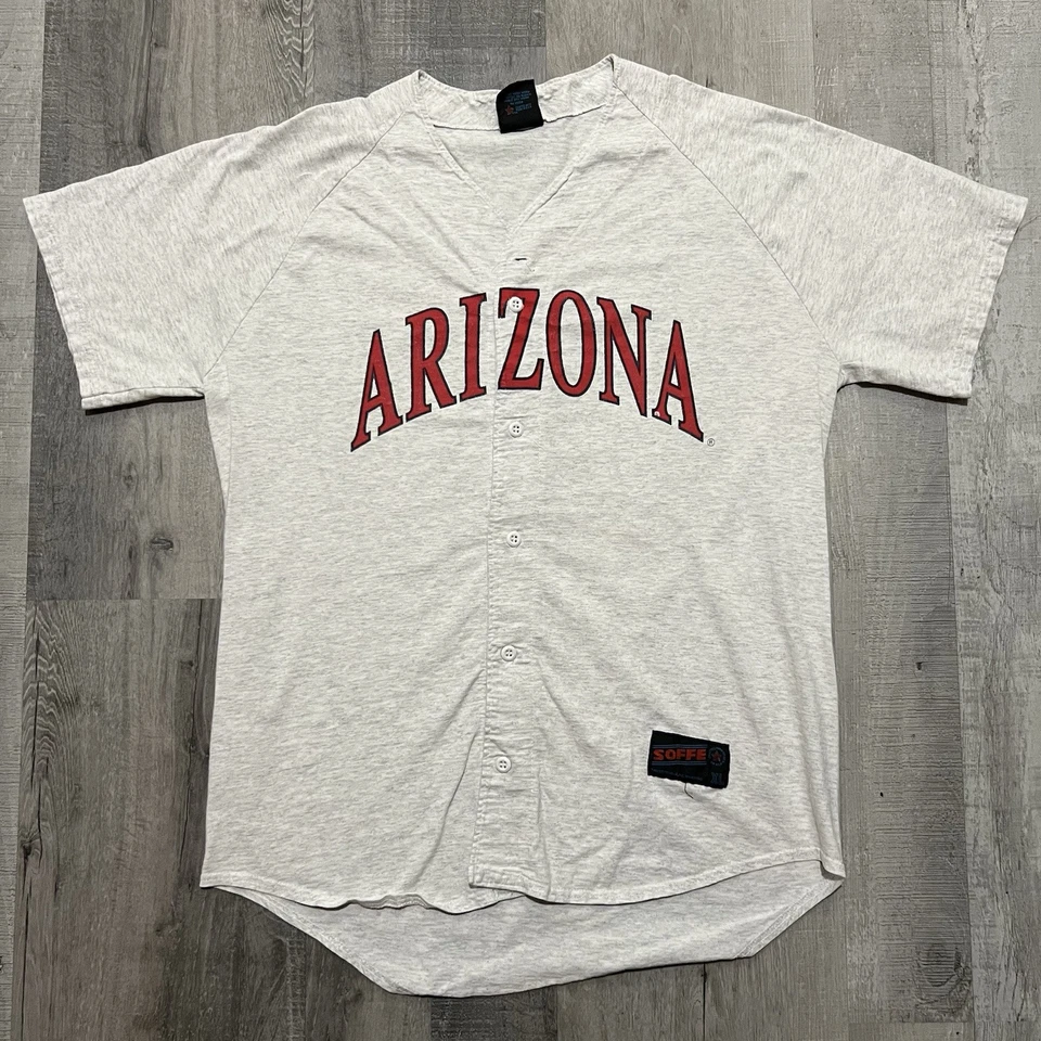 VTG Arizona Wildcats Cotton Button College Baseball Jersey 90s Soffe Warm Up  - Image 1 of 4