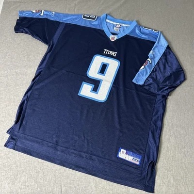 Camiseta de fútbol americano de la NFL azul de los Tennessee Titans para hombre 2XL Steve McNair 9 Reebok Foto 1 de 4