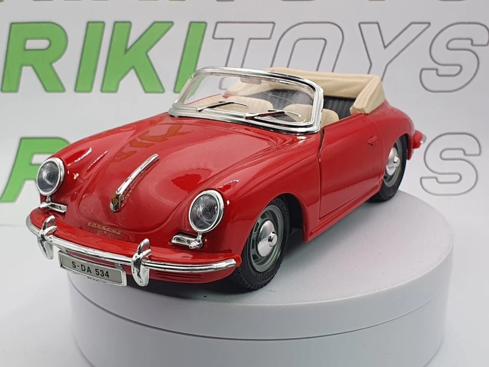 Porsche 356 B Cabriolet Burago 1/24 Rouge 1961 - Photo 1/4