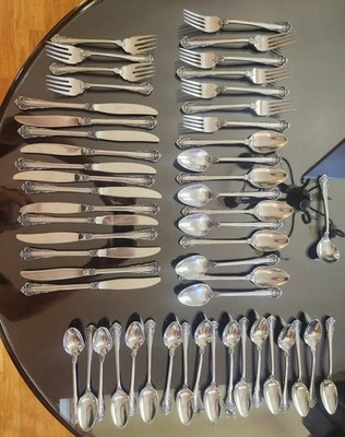 F.B, Rogers (Japan) Imperial rose 53 piece lot of Vintage Stainless Flatware  - Image 1 of 4