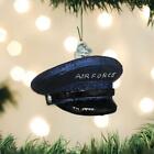 OLD WORLD CHRISTMAS AIR FORCE CAP HAT GLASS CHRISTMAS ORNAMENT 32379