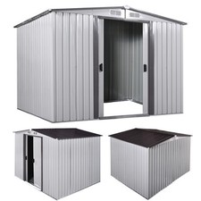 8' x 8' Outdoor Storage Shed Box Steel Utility Tool Backyard Garden Lawn Garage