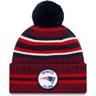 Pom Beanie tricoté New Era New England Patriots Team Sideline rouge bleu brady neuf avec étiquettes