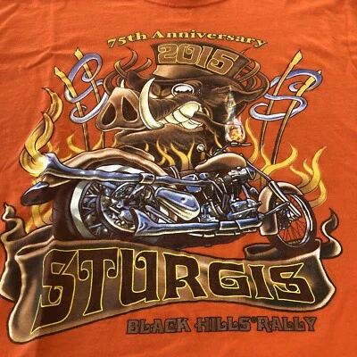 Sturgis Black Hills Motorcycle Rally T Shirt 2XL 75th anniversary 2015 - Image 1 of 4