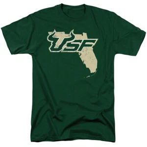 University of South Florida Adult T-Shirt State Shape, Hunter Green, S-3XL - Picture 1 of 7