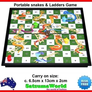 Snakes and Ladders portable foldable travel game magnetic board carry on snake - Picture 1 of 1