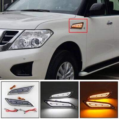 For Nissan Armada 2017-2020 LED DRL Side Fender Marker Daytime Running Light  - Image 1 of 4