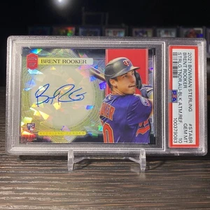 2021 Bowman Sterling Tender Auto Brent Rooker Black Atomic /10 RC PSA 10 POP 1 - Bild 1 von 5