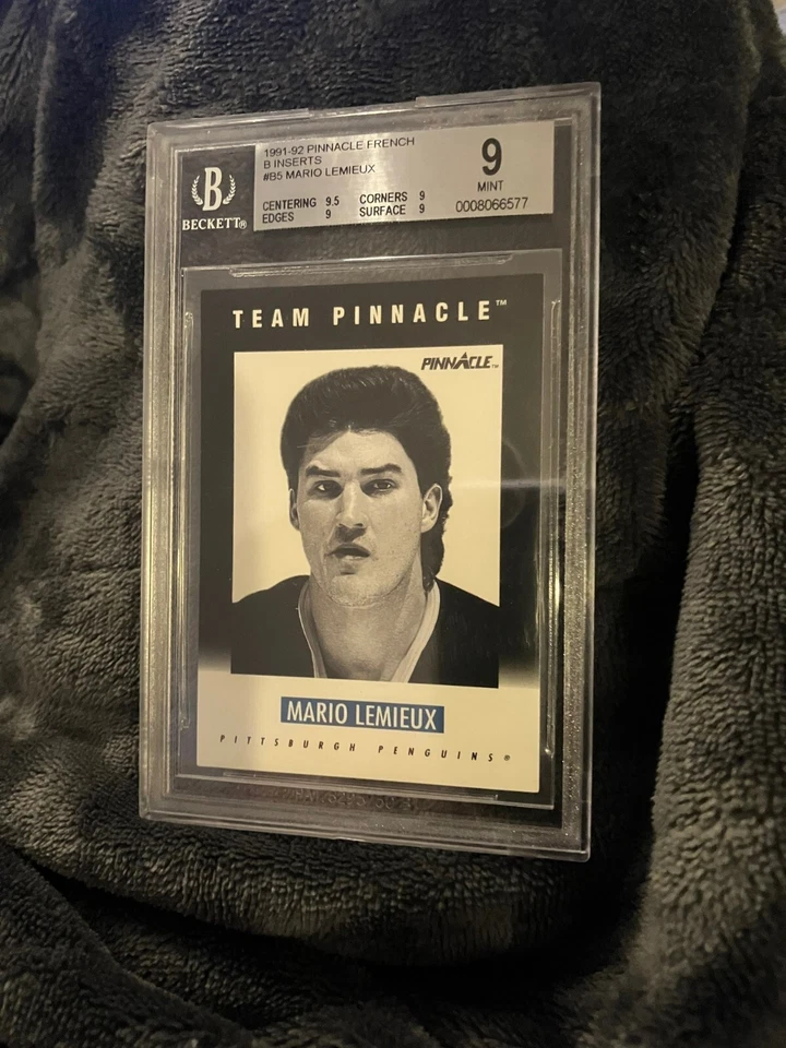 1991-92 Pinnacle B Mario Lemieux BGS 9 French - Image 1 of 1