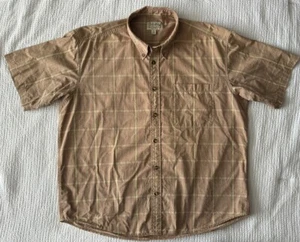 Cabela's Herren XL kariert kurzärmlig geknöpftes Shirt hellbraun 2XL XXL 3XL EUC - Bild 1 von 9