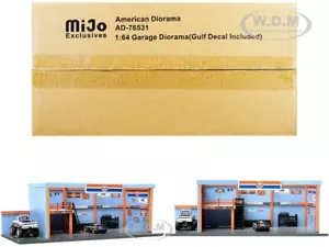 GARAGE DIORAMA "GULF" W/DECALS FOR 1/64 SCALE MODELS BY AMERICAN DIORAMA 76531 - Picture 1 of 1