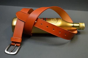 CINTURON HOMBRE MARRON HAVANA CUERO GENUINO 35 MM HECHO MANO MA LEATHER CLASSIC - Imagen 1 de 8