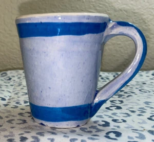 MEXICAN TONALA MUG 3” CUP PITCHER LID BLUE FLOWERS JARRA MEXICO POTTERY - Picture 1 of 12
