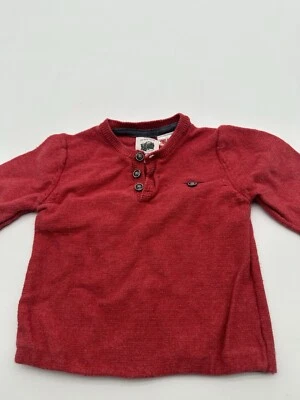 Camisa Zara Manga Larga Juvenil Niño Talla 12 Rojo Henley ..#16537 Foto 1 de 4