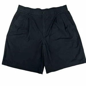 Claiborne Black Pleated Shorts Size 34 Cotton - Picture 1 of 7