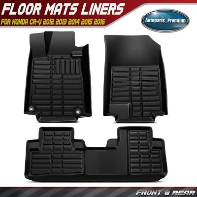 3x Tapetes delanteros y traseros negros forros para Honda CR-V 2012 2013 2014 2015 2016 Foto 1 de 4
