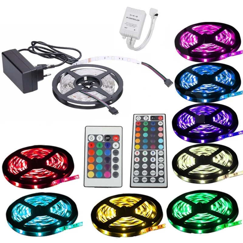Striscia nastro LED 1m-30m RGB SMD5050 30/60 + telecomando +trasformatore nuovo - Immagine 1 di 1