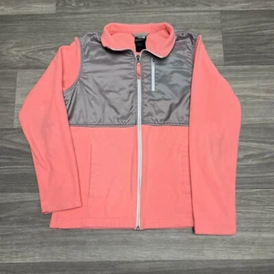 North Face Denali Fleece Jacket Youth XL Girls Pink Neon Salmon FullZip Logo - Picture 1 of 9
