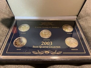 24Kt Cameo Gold Plated 2003 State Quarter Collection US Commemorative Gallery - Picture 1 of 4