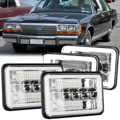 Faros LED 4x6" Hi/Lo/DRL para Ford LTD Crown Victoria Mustang Granada 4 un. Foto 1 de 4