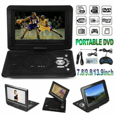 7.8'' 9.8'' 13.9'' Portable DVD Player USB 16:9 LCD Widescreen HD CD TV Player - Image 1 of 4