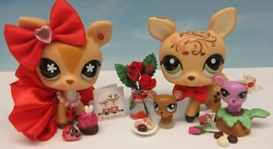 LITTLEST PET SHOP #634 1620 TAN BROWN DEER 2 TEENSIE BABY FAWN VALENTINE SET ๐ - Picture 1 of 12
