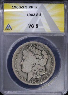 1903-S $1 Morgan Silver Dollar ANACS VG 8 - Image 1 of 4