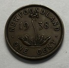 1938 NEWFOUNDLAND ONE SMALL CENT PENNY 1938 NEWFOUNDLAND ONE SMALL CENT PENNY