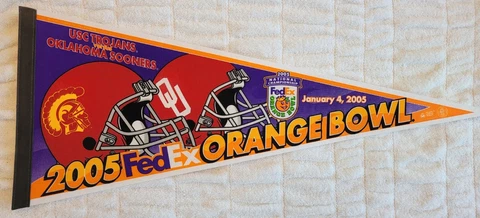 USC Trojans Oklahoma Sooners 2005 Orange Bowl National Championship Pennant Cover