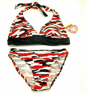 Big Girl Young Women Grip Bademode Bikini 2-teilig Neckholder Top hochgeschlossen Binden Schwimmen - Bild 1 von 9