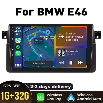 Apple Carplay 9"Car Stereo BT FM Radio For BMW E46 318i 320i 323i 325i 328i 330i — 第 1/4 张图片