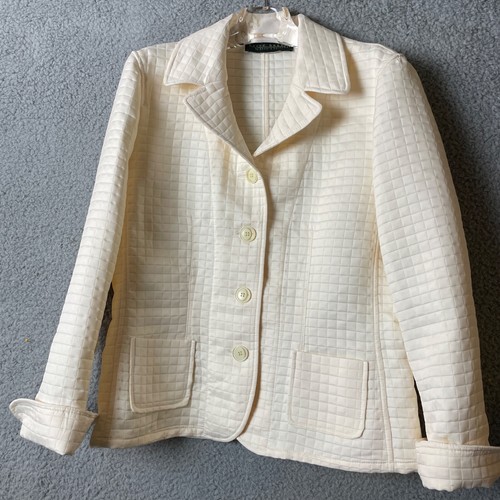 OFF WHITE Giacca Harve Bernard donna piccola off white trapuntata monopetto no taglia LEGGI