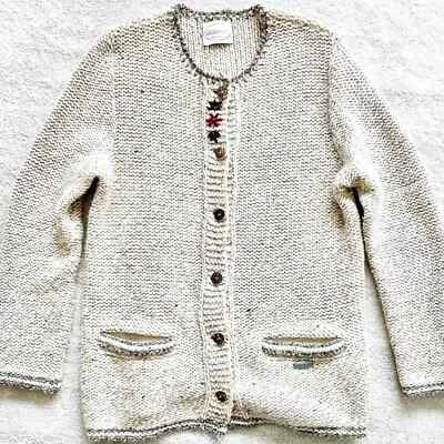 CÁRDIGAN DE LANA GIESSWEIN AUSTRIA TALLA 40 o 10 Grannycore Abuelo Suéter Foto 1 de 4