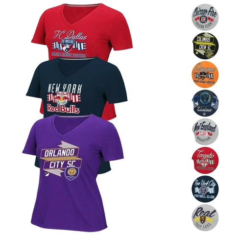 MLS Licensed Women's Team Graphic V-Neck T-Shirt Collection Cover