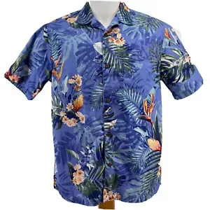 28 Palms Hombre Talla: Mediana Tropical Azul Helechos Floral Algodón U19 - Imagen 1 de 8