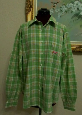 CRUEL GIRL SZ XL GREEN/RED/MULTI-COLOR BUTTON FRONT LONG SLEEVE COTTON SHIRT EUC - Image 1 of 4