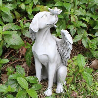Ange Aile Animal Statue Chien Sculpture Pierre Tombale Figurine Ornement De • 30.89€