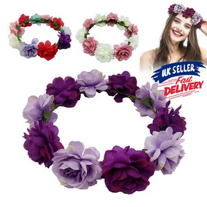 Women Boho Headband Flower Hair Garland Crown Wedding Headpiece Wreath Floral