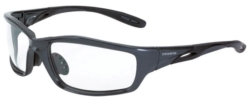 Crossfire 224 Safety Glasses Wraparound Clear Polycarbonate Lens