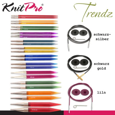 KnitPro Trendz Austauschbare Nadelspitzen Acryl 13 Größen und passende Seile - Bild 1 von 4