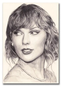 TAYLOR SWIFT PORTRAIT ORIGINAL DRAWING - Picture 1 of 1