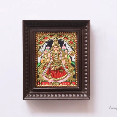 Pintura Lakshmi Devi Tanjore Diosa hindú Hogar Sala Templo Decoración Regalo Foto 1 de 4