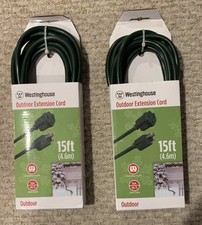 Weatinghouse 15’ Outdoor Medium Duty Extension Cord Lot of 2