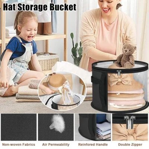 Oversized Clear Hat Box Storage, Portable Cowboy Hat Box Zipper with V3P2 W3M3 - Picture 1 of 10