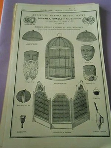 Pub 19èm - Fabricants de Toiles Métalliques Fournier Dondel Garde Feu Masque - Picture 1 of 1