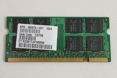 HP 450575-001 1GB DDR2 PC2-5300 SDRAM SODIMM MODULE 8710P LAPTOP - Image 1 of 3
