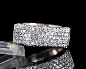 $7,250 Sonia B Bitton 18K White Gold 1.75ct Pave Set Diamond Ring Band Size 8 - Picture 1 of 7