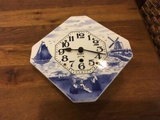 Vtg Newark Clock Co Blue Delft 8 Day Clock - Parts/Repair